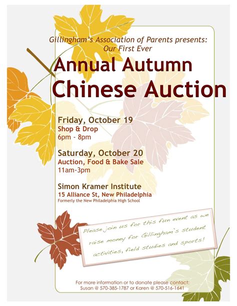 Nice Auction Event Flyer Example Gillingham Charter School Chinese Auction Flyer Fundraising