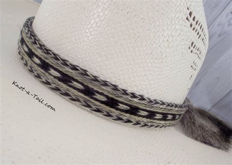 Cowboy Horsehair Hat Band X Wide 7 Brilliant Gray Black Double