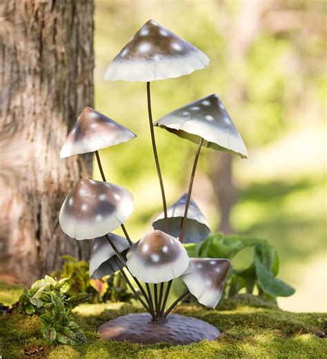Metal Mushroom Garden Sculpture Wind And Weather