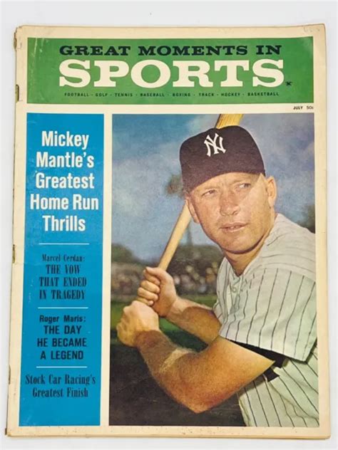 Great Moments In Sports Magazine Rare 1962 Mickey Mantle Cover Roger