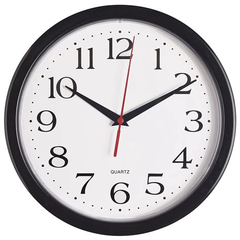Galleon Bernhard Products Black Wall Clock Silent Non Ticking 10