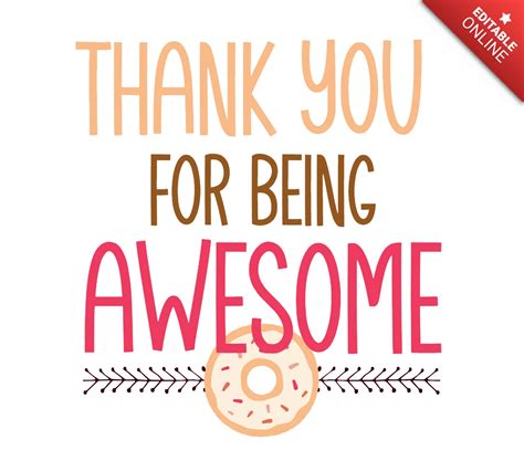 Small Business Thank You For Being Awesome Template Design Free