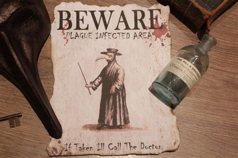 Sale Beware Plague Infected Area Plague Doctor Poster Hand Made