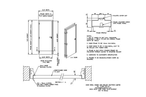 Steel Cad Door Elevation And Installation Details Dwg File Cadbull