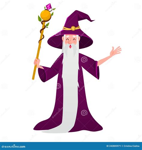 Cartoon Wizard Character Stock Vector Illustration Of Graphic 242805971