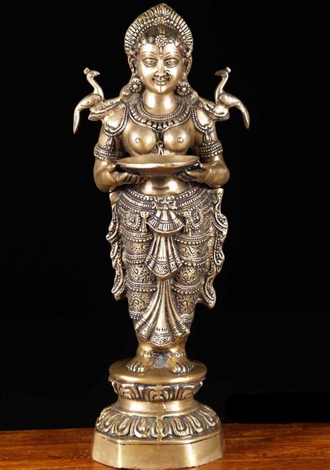 Panchaloga aishwarya lakshmi vilakku.height 8.5 inches now available. SOLD Brass Deepa Lakshmi Statue 28" (#65bs18): Hindu Gods ...