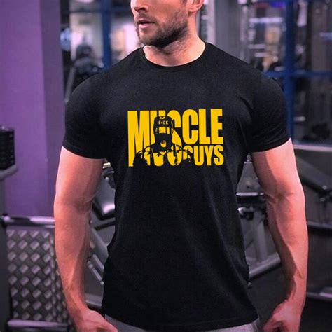 Muscleguys Brand Clothing Tight T Shirt Homme Gyms T Shirt Men Bodybuilding Short Sleeve Tshirt