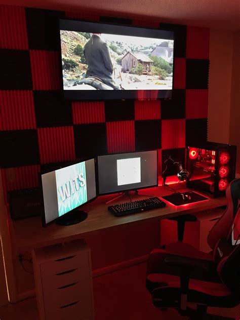 Apartment Setup Redblack Themed Video Game Bedroom Video Game Room