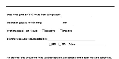 Tb Skin Test Form Fill Out Printable Pdf Forms Online