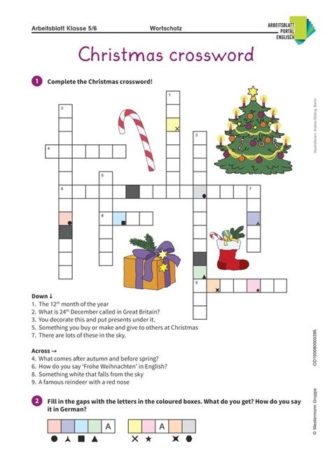 Ziel des ersten kontakts mit der englischen sprache ist weniger das pauken von vokabeln und grammatik als einen ersten. Christmas crossword - Englisch-Kreuzworträtsel über ...