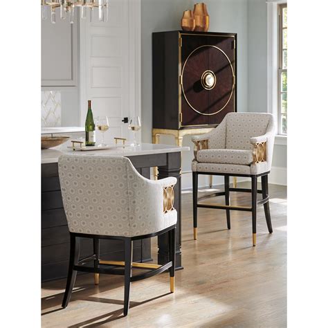 Bar stool with a durable this product brings a sophisticated style into the home bar or kitchen. Lexington Carlyle Hemsley Upholstered Bar Stool with ...