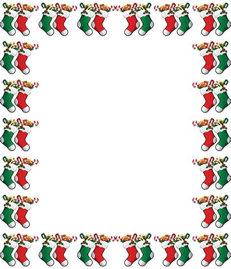 Free Christmas Stocking Borders Clipart Frames