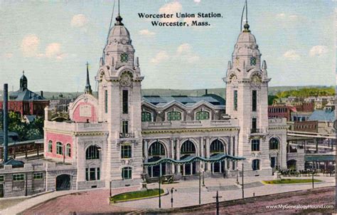 Worcester Massachusetts Worcester Union Station Vintage Postcard Photo