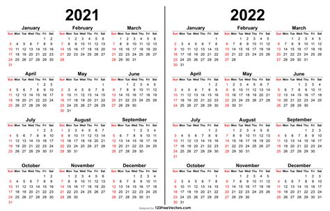 2021 And 2022 Calendar Printable Calendars 2021