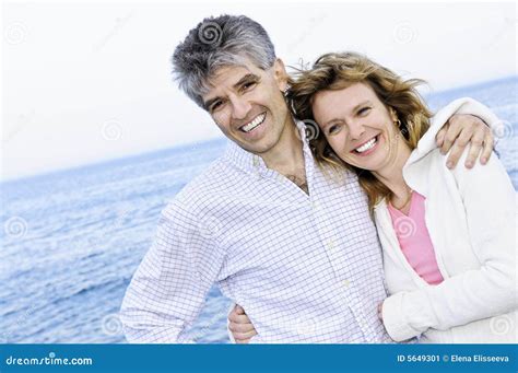 Mature Romantic Couple At Seashore Stock Image Image Of Ocean