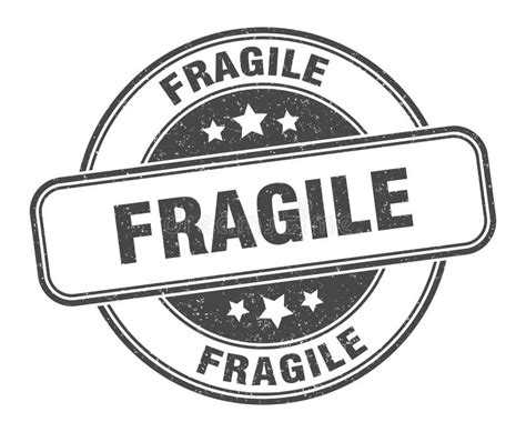 Fragile Stamp Fragile Label Round Grunge Sign Stock Vector