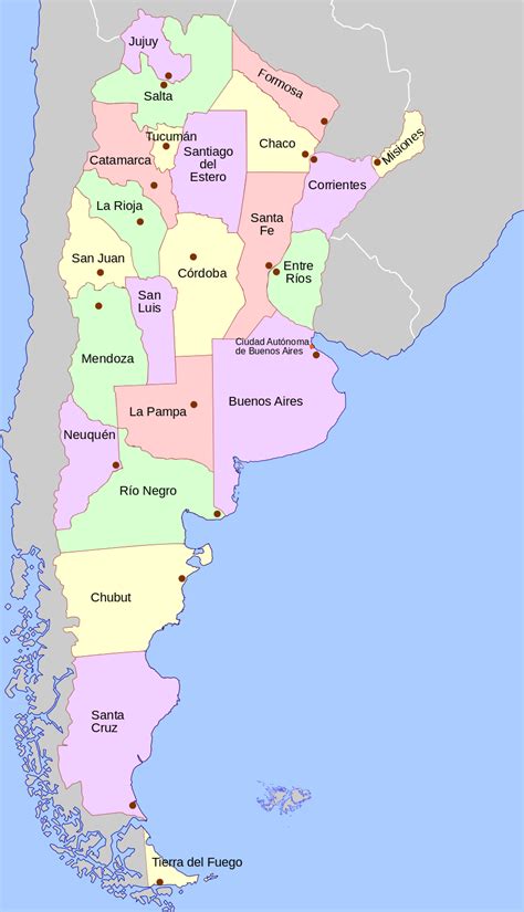 Mapa De Argentina Con Nombres Provincias Y Capitales 【para Descargar E