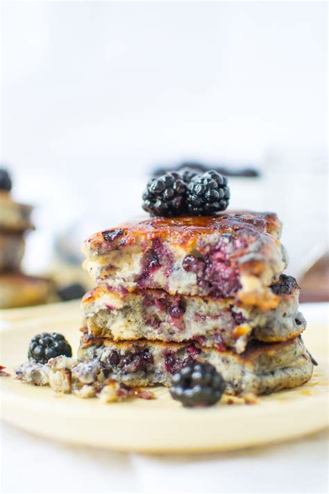 Blackberry Buttermilk Pancakes With Honey Coconut Syrup Appetites