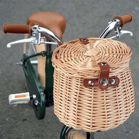 Xianggu Kids Bike Basket Wicker Bicycle Front Basket With