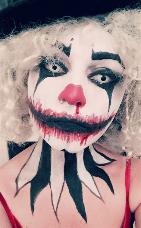 Scary Clown Make Up Face Paint Halloween Dead Clown Evil Clown