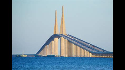 Driving Over Sunshine Skyway Bridge To Tampa Fl Youtube