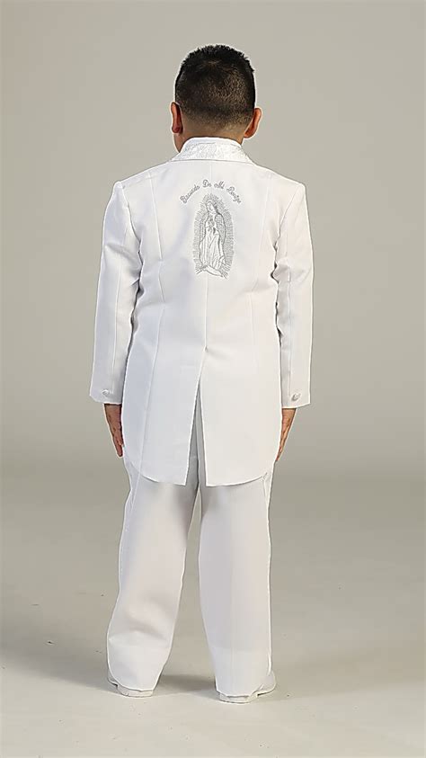 Tt4004 Boys Suit Style 4004 White 5 Piece Communion Baptism Tuxedo