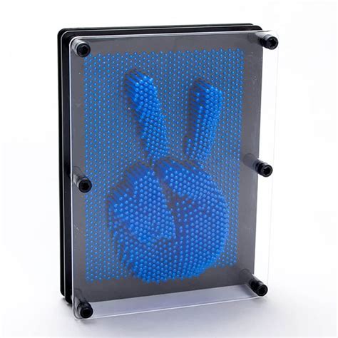 3d Pin Art Intellectual Fun Toy Blue Plastic Pin Art Palm Board Push
