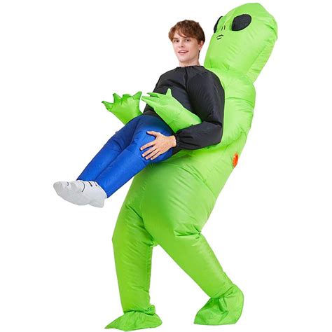 buy inflatable alien costume for adult blow up alien holding human costume funny alien