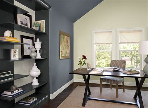 Striking Blue Accent Wall Benjamin Moore Normandy Bookshelf Inset And