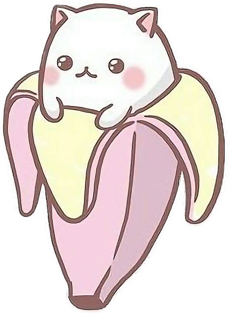 Download Banana Emoji Kawaii Cute Cats Anime Clipart Png