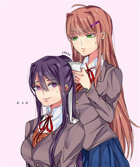 Monika ↔ Yuri Hairstyle Swap Literature Club Literature Yuri
