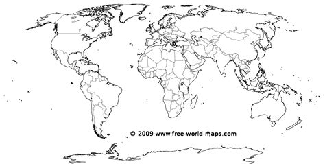 10 Best Blank World Maps Printable Printableecom Blank World Outline