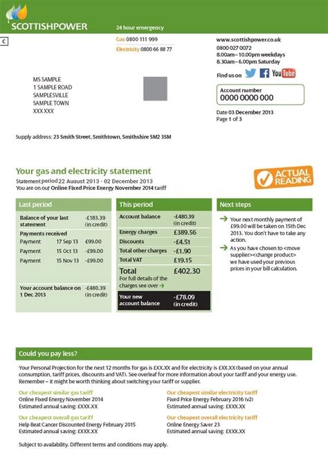 Scottish Power Gas And Electricity Bill Explained