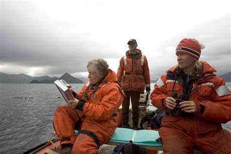 free picture one male two females boat research crew