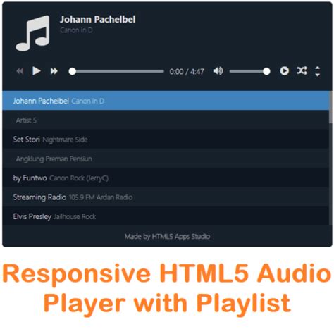 Responsive Html5 Audio Player With Playlist Is A Great Html5 Audio