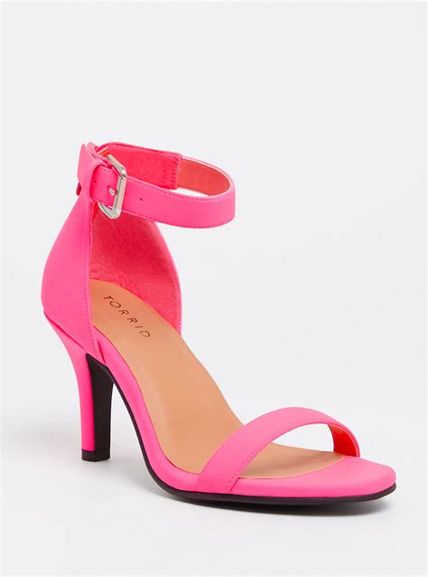 Neon Pink Ankle Strap Thin Heel Ww In 2020 Ankle Strap Heels Ankle