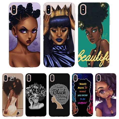 2bunz melanin poppin aba cases black girl soft tpu phone cover soft silicone protective shell