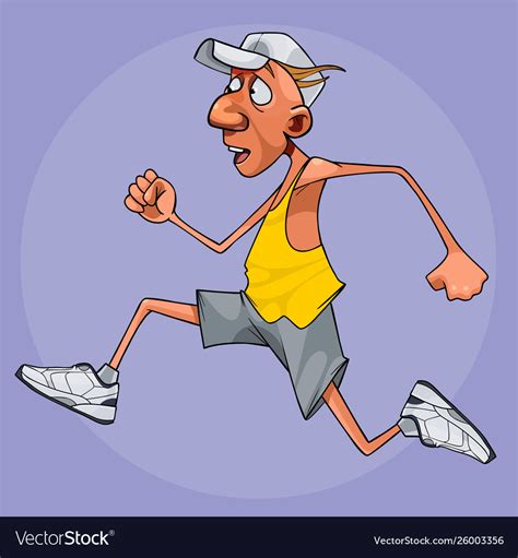Cartoon Funny Man In Sportswear Quickly Runs Vector Image