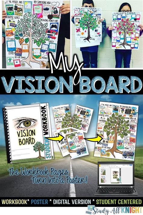 Vision Board Student Workbook Goal Setting Print And Distance