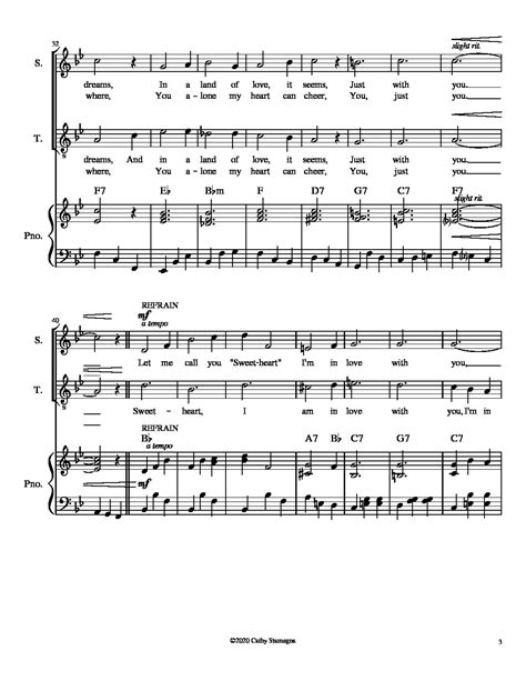 Let Me Call You Sweetheart Chords Piano Accompaniment For Sa St Tb Duet Sheet Music