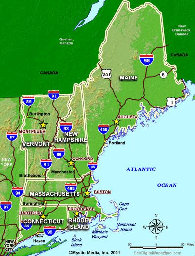 New England State Map Jimmies 6 States New England