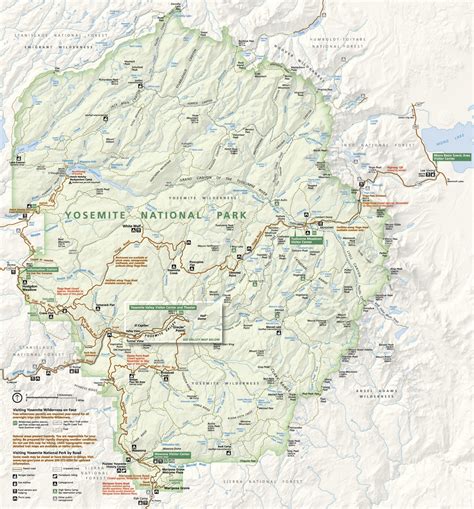 Day Hikes Of Yosemite National Park Map Guide Ph