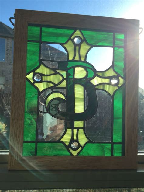 Stained Glass Letter B With Cross By Anna Dewell Designs Stained