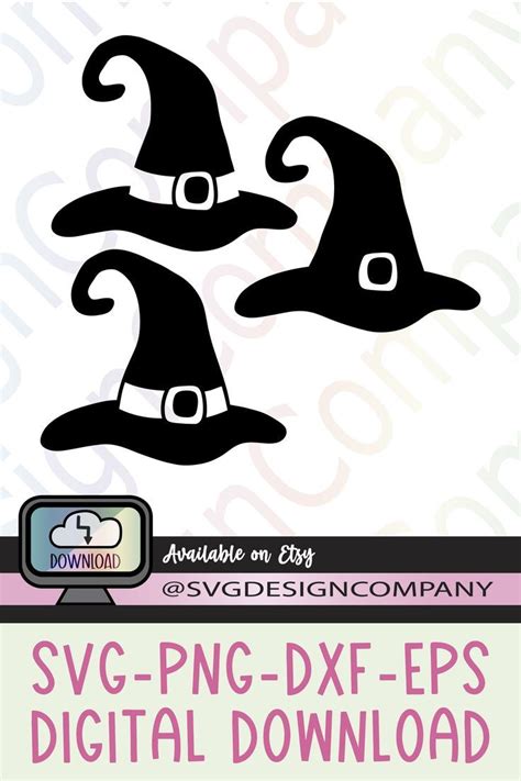 Witches Hat Svg Bundle Witch Hat Png Files Witch Hat Clipart Etsy