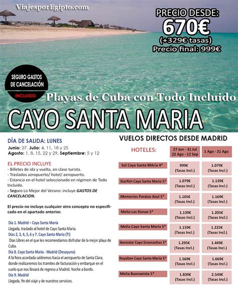 Viajes A Cuba Todo Incluidovacaciones Cayo St Mª⇒verano 2016