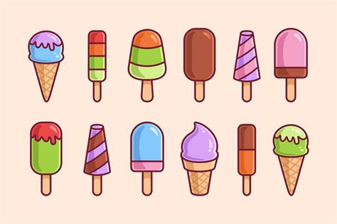 colección de dibujos animados de helados Vector en Vecteezy