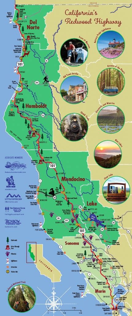 California Redwoods Map Free Printable Maps