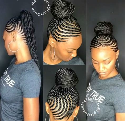 Consequently, afro ladies can highlight some hair strands randomly to create the same appealing. Hair do's | Natural hair styles, Cornrow ponytail, African ...