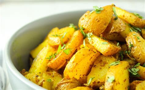 The Potatoes In This Recipe Are Tossed With Turmeric And Oven Roasted