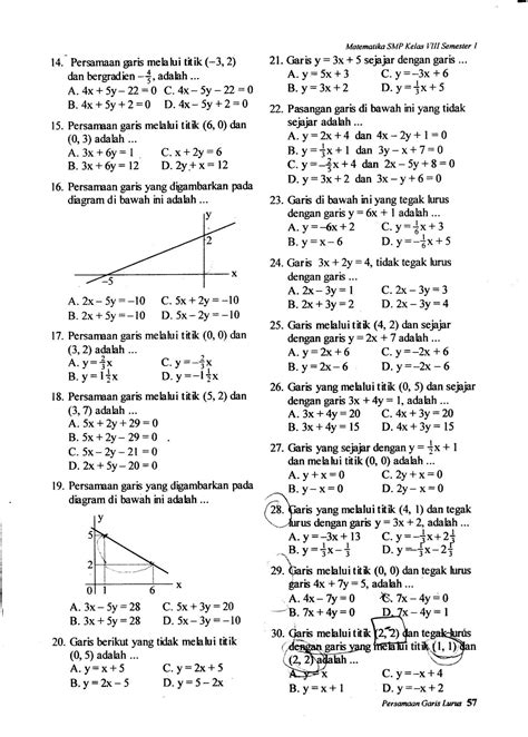 Mathematicc Latihan Soal Persamaan Garis Kelas Hot Sex Picture